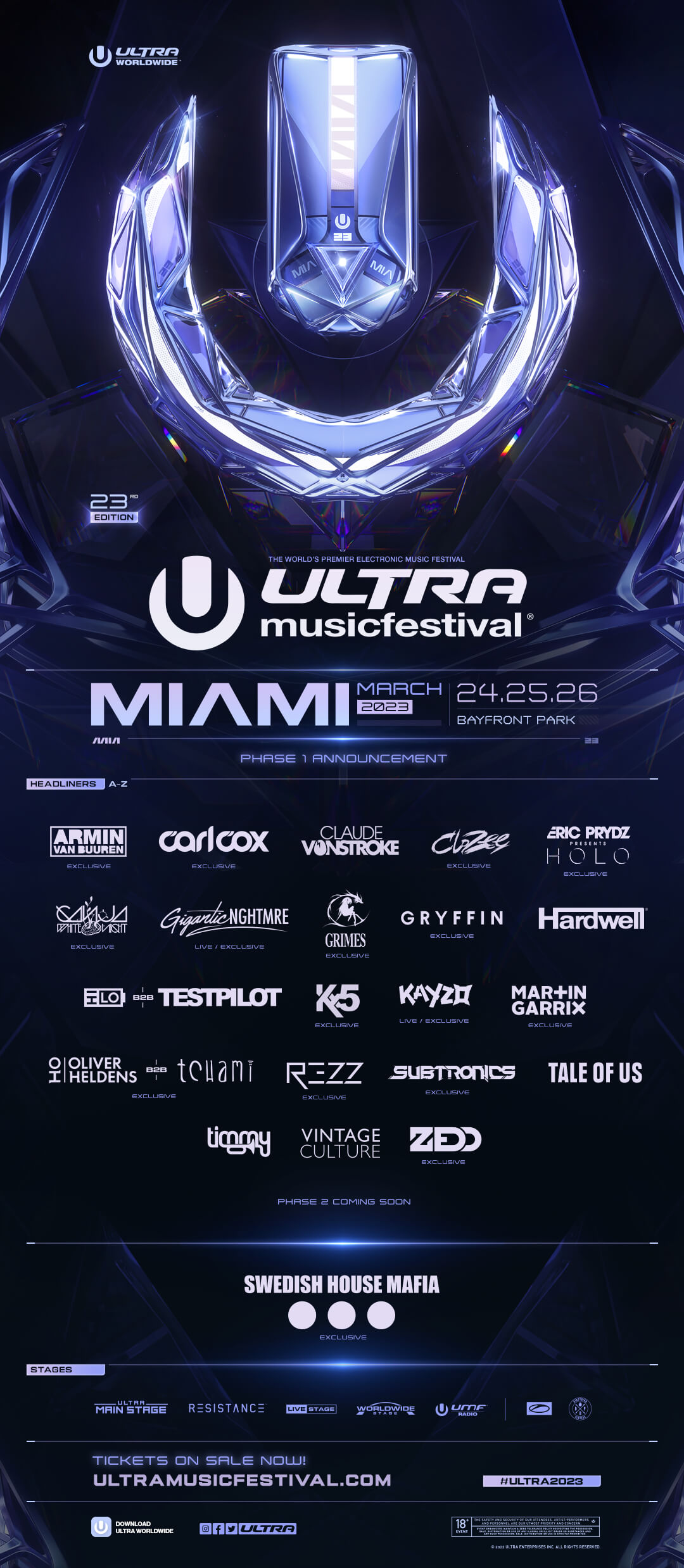 Ultra Music Festival 2023 Lineup, Tickets and Dates