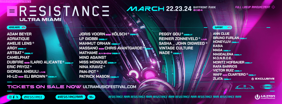 RESISTANCE Ultra Miami 2024 Lineup