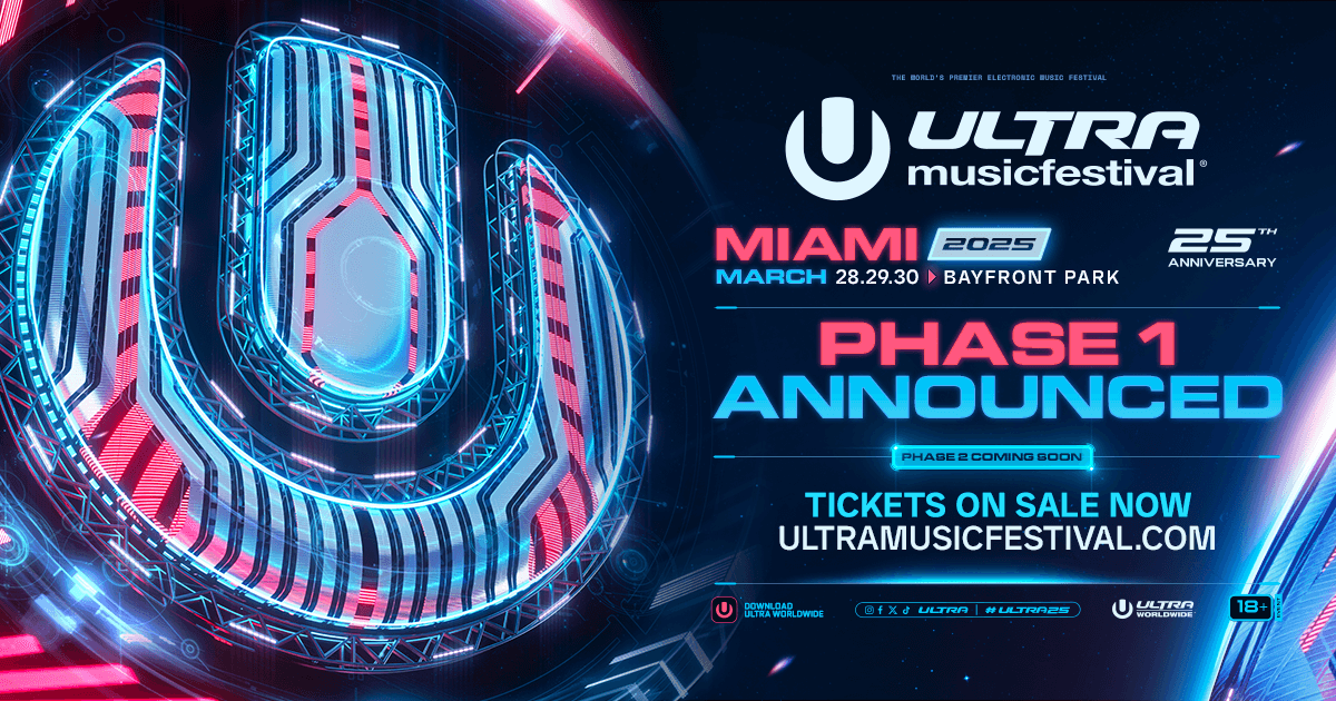 Lineup Ultra Music Festival March 28, 29, 30 2025