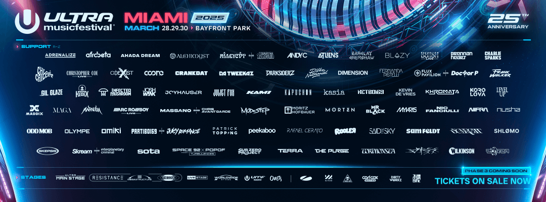 Ultra Miami 2025 Phase 2 lineup