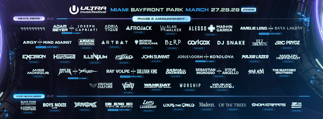 Ultra Miami 2026 Phase 2 lineup